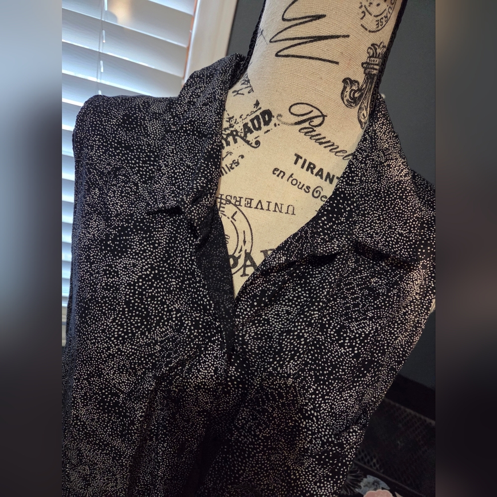 Vans Black and White Patterned Casual Button Shirt